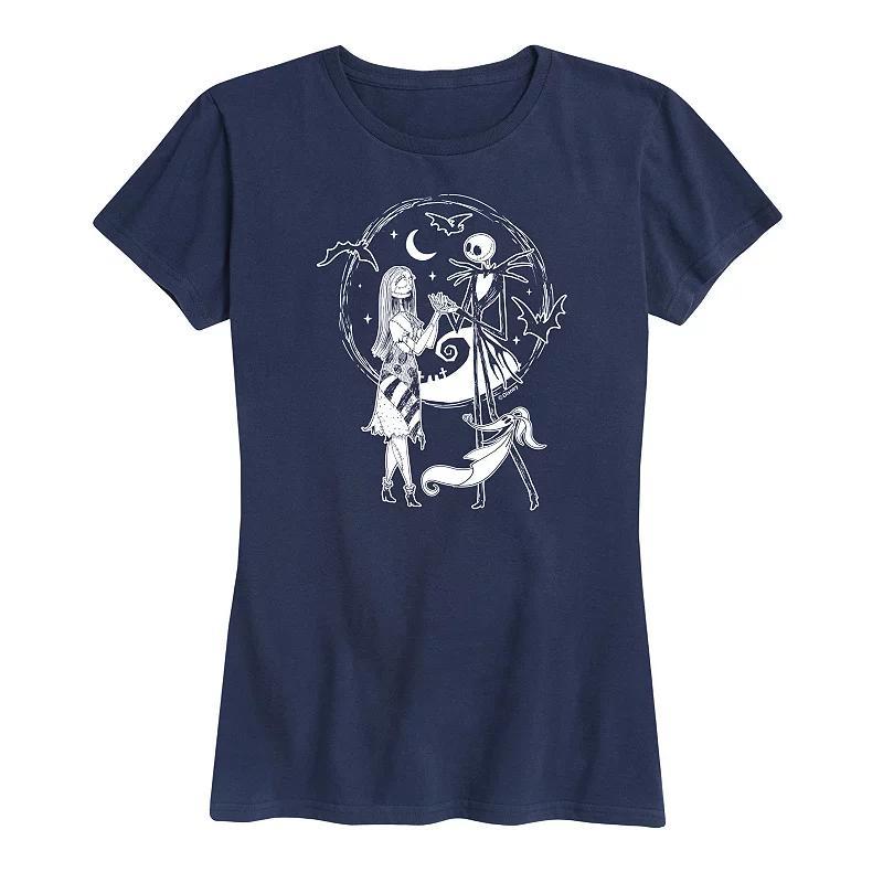 Disneys Nightmare Before Christmas Womens Jack Sally Zero Graphic Tee, Girls Grey Gray Product Image