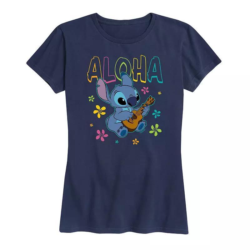 Disneys Lilo & Stitch Womens Aloha Stitch Graphic Tee Product Image