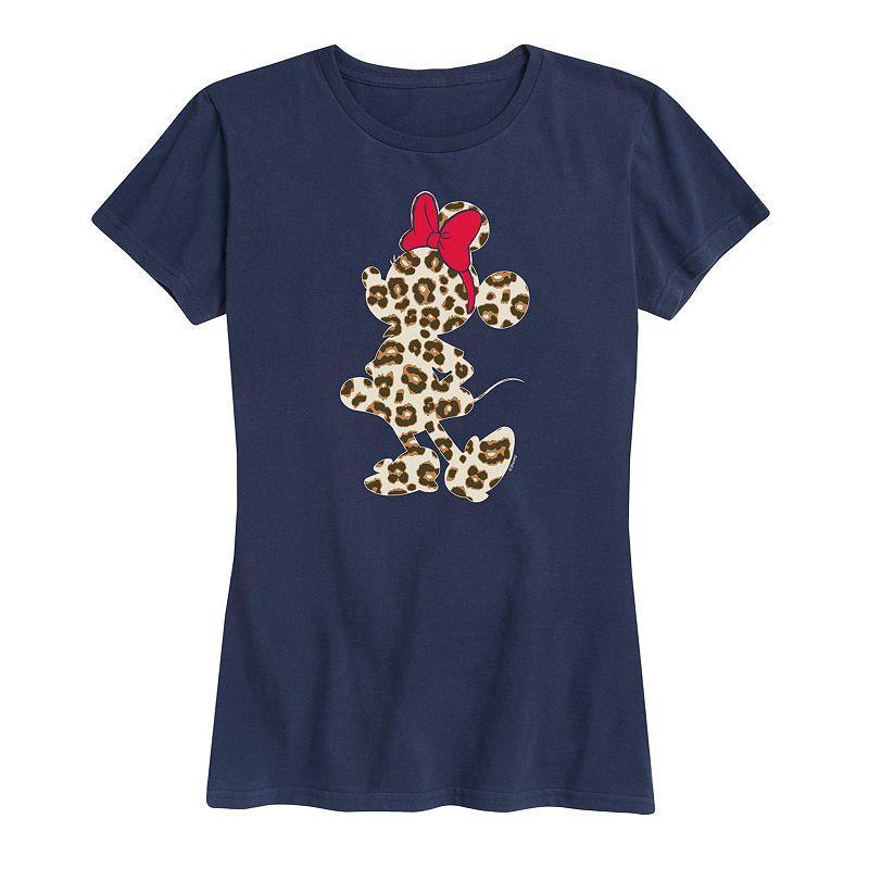 Disneys Minnie Mouse Womens Leopard Graphic Tee Product Image