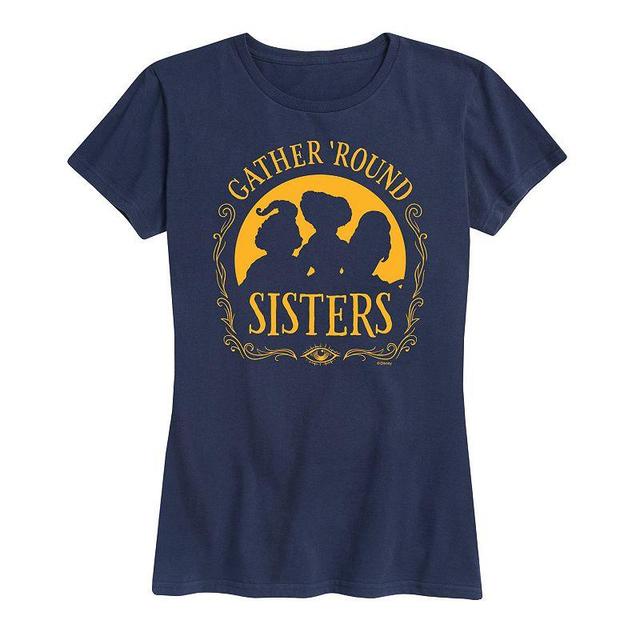 Disneys Hocus Pocus Womens Gather Round Sisters Graphic Tee, Girls Blue Product Image