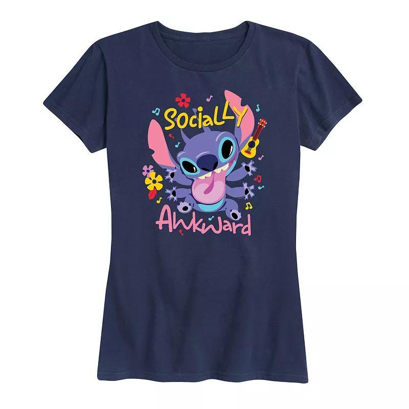 Disneys Lilo & Stitch Womens Socially Awkward Graphic Tee Product Image