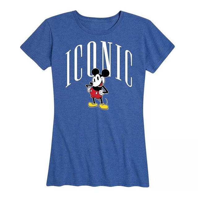 Disneys Mickey Mouse Womens Iconic Graphic Tee Blue Product Image