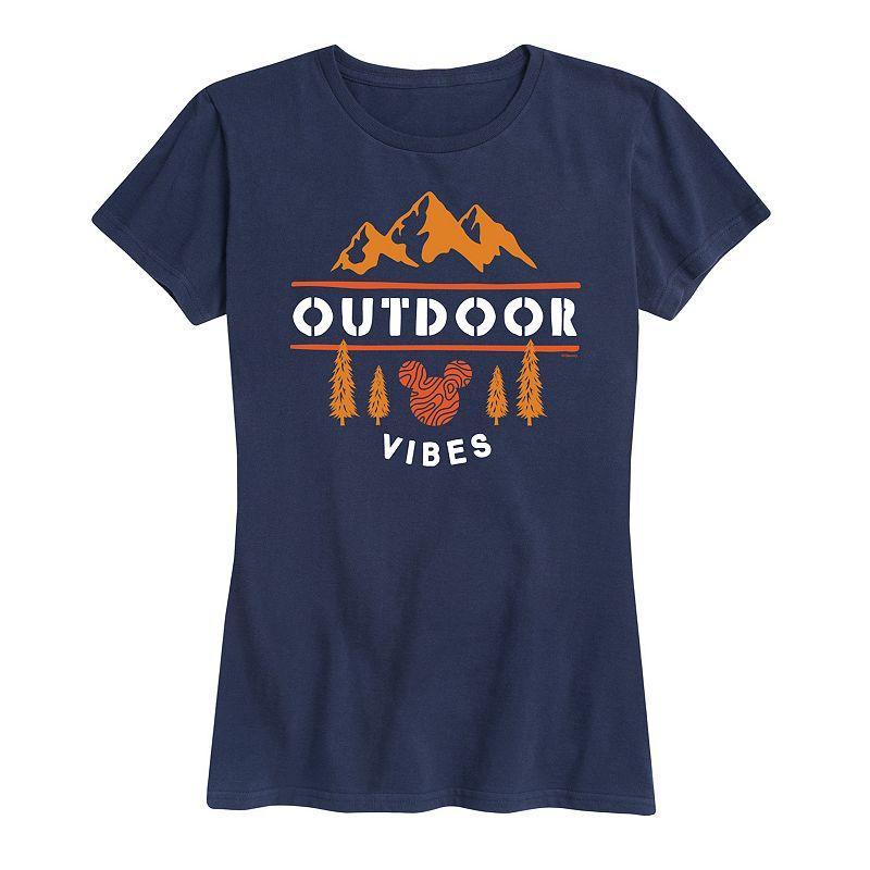 Disneys Mickey Mouse Womens Outdoor Vibes Graphic Tee Blue Product Image