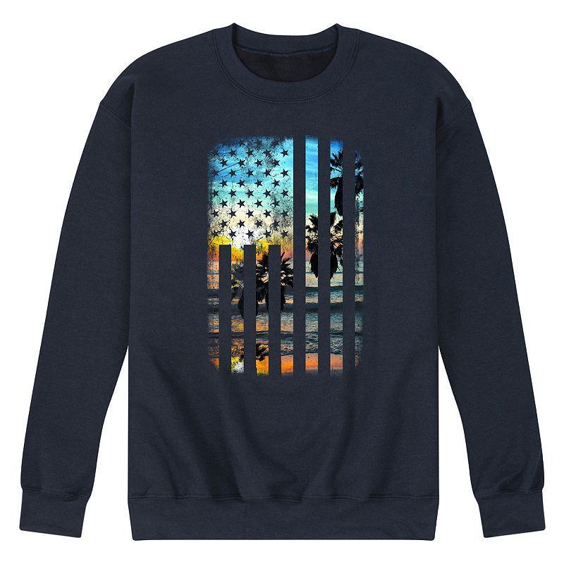 Mens Sunset Flag Fleece Sweatshirt Blue Product Image