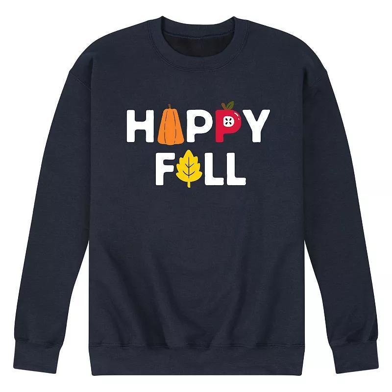 Mens Happy Fall Sweatshirt Blue Product Image