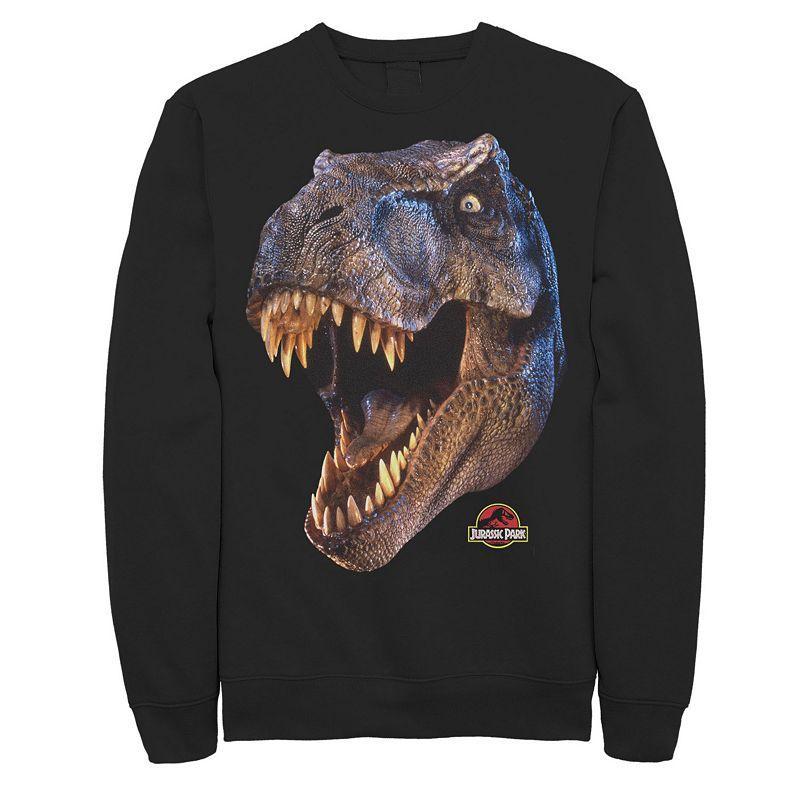 Mens Jurassic Park T-Rex Head Roar Fleece Graphic Pullover Product Image