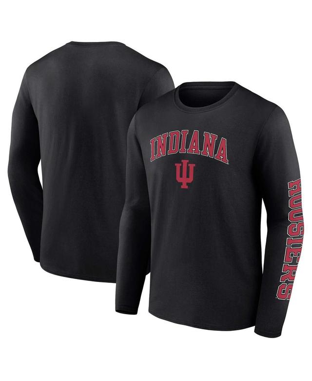 Mens Fanatics Black Indiana Hoosiers Distressed Arch Over Logo Long Sleeve T-shirt Product Image