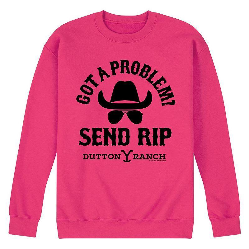 Mens Yellowstone Got Problem Fleece Sweatshirt Pink Product Image