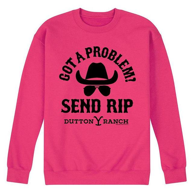 Mens Yellowstone Got Problem Fleece Sweatshirt Pink Product Image