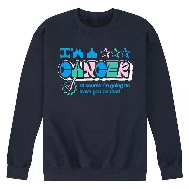 Mens Cancer Leave You On Read Fleece Sweatshirt Blue Product Image