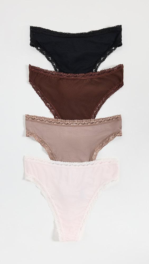 Stripe & Stare High Waisted Thong Four Pack | Shopbop Product Image