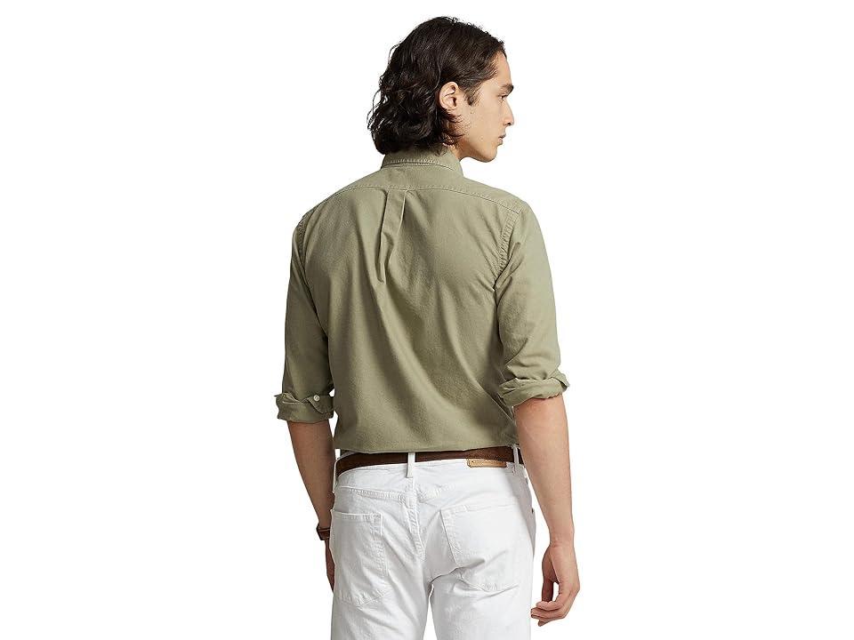 Polo Ralph Lauren Classic Fit Long Sleeve Garment Dyed Oxford Shirt (Sage ) Men's Clothing Product Image