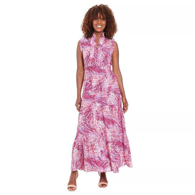 Womens London Times Floral Smocked-Waist Maxi Dress Product Image