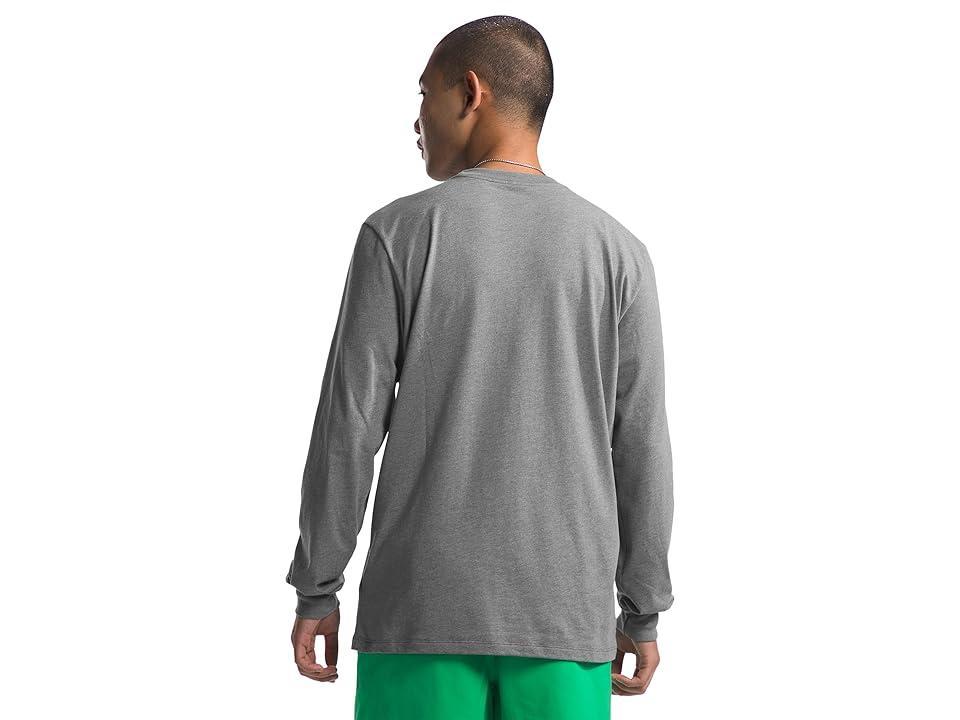 The North Face Long Sleeve Sleeve Hit Graphic Tee (TNF Medium Grey Heather/Optic Emerald) Men's Clothing Product Image