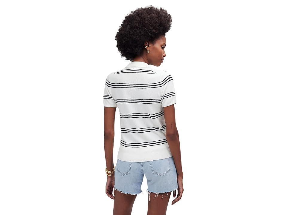 Madewell Polo Sweater Tee in Stripe (Bright Ivory) Women's Clothing Product Image