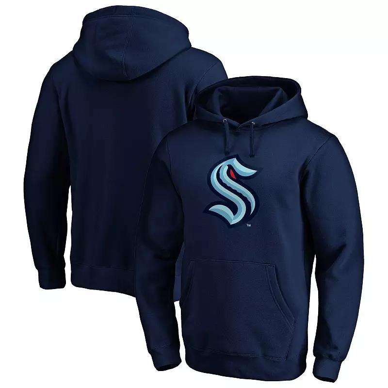 Mens Fanatics Branded Seattle Kraken Primary Logo Big & Tall Pullover Hoodie Blue Product Image