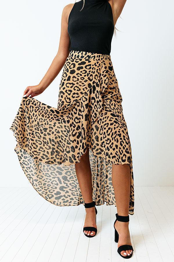 Only Sunshine Leopard Skirt In Iced Mocha Product Image