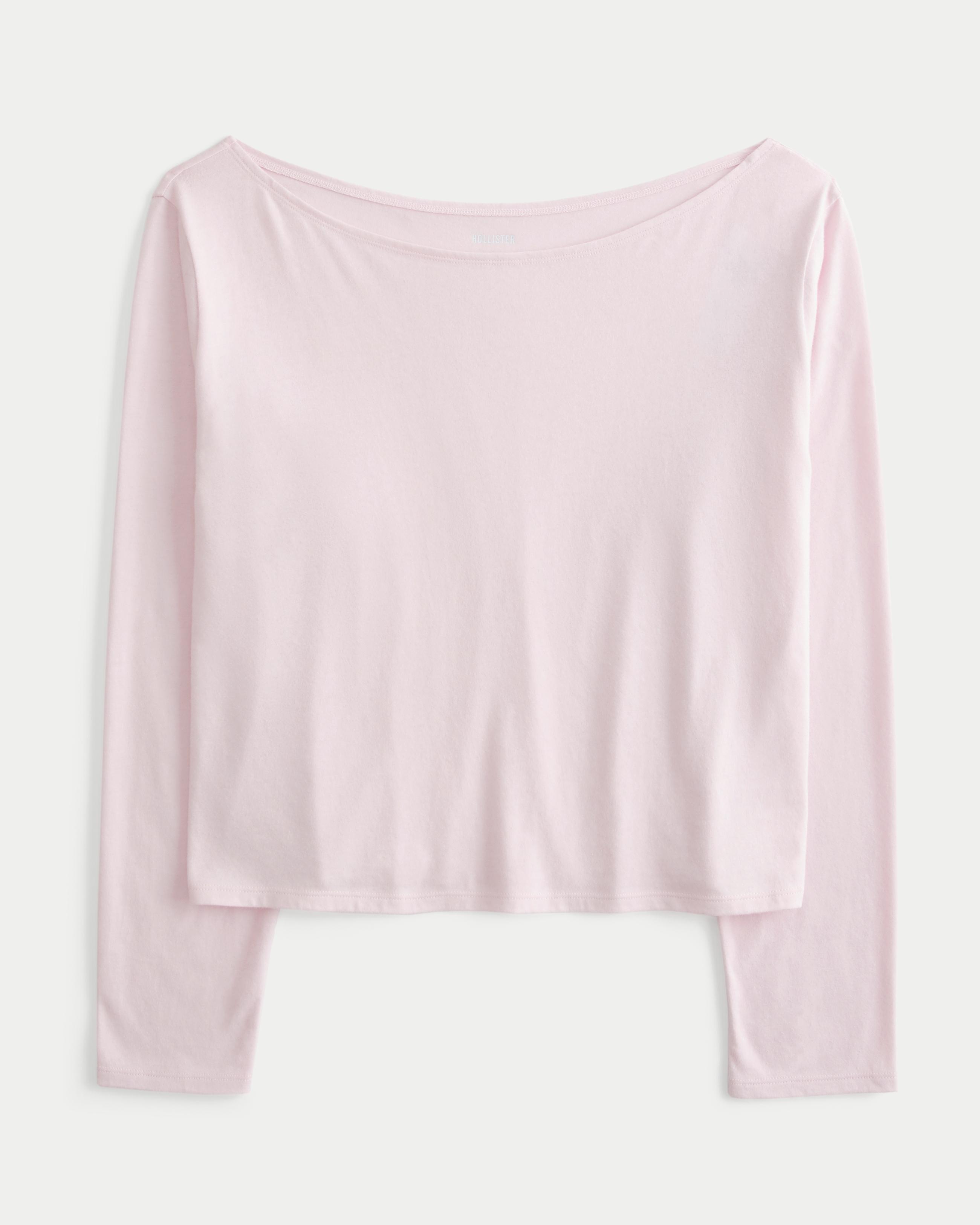 Easy Long-Sleeve Off-the-Shoulder Top Product Image