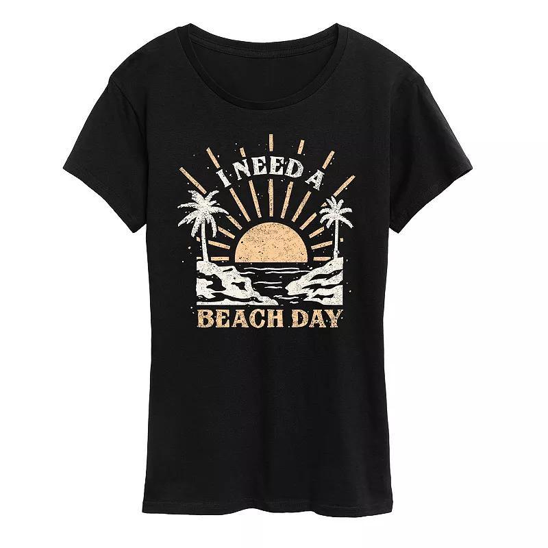 Womens I Need A Beach Day Graphic Tee Blue Product Image