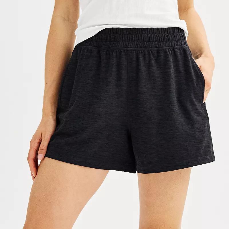 Womens FLX Wander Boyfriend High-Rise Shorts Black Grey Coal Product Image