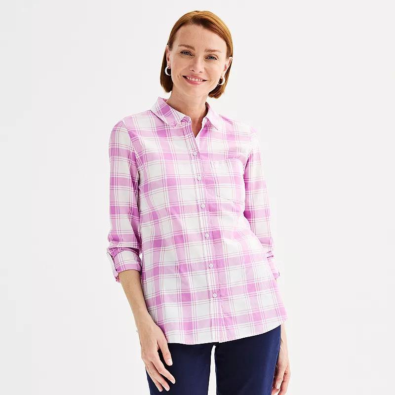 Womens Croft & Barrow Essential One Pocket Button Down Shirt Product Image