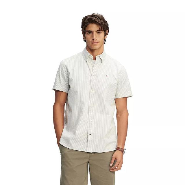 Mens Tommy Hilfiger Stretch Short Sleeve Oxford Button-Down Shirt Product Image