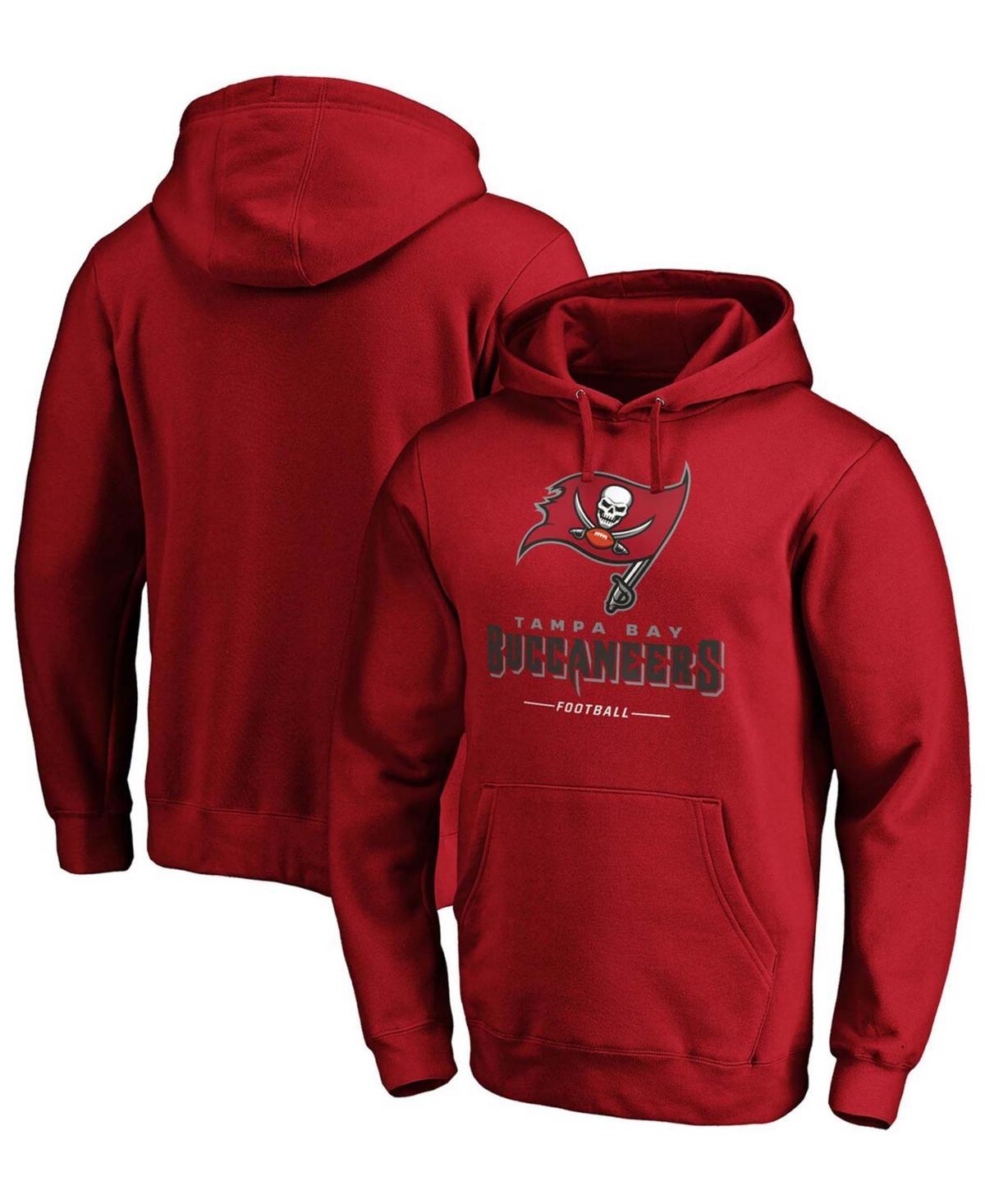 Mens Red Tampa Bay Buccaneers Team Lockup Pullover Hoodie Product Image