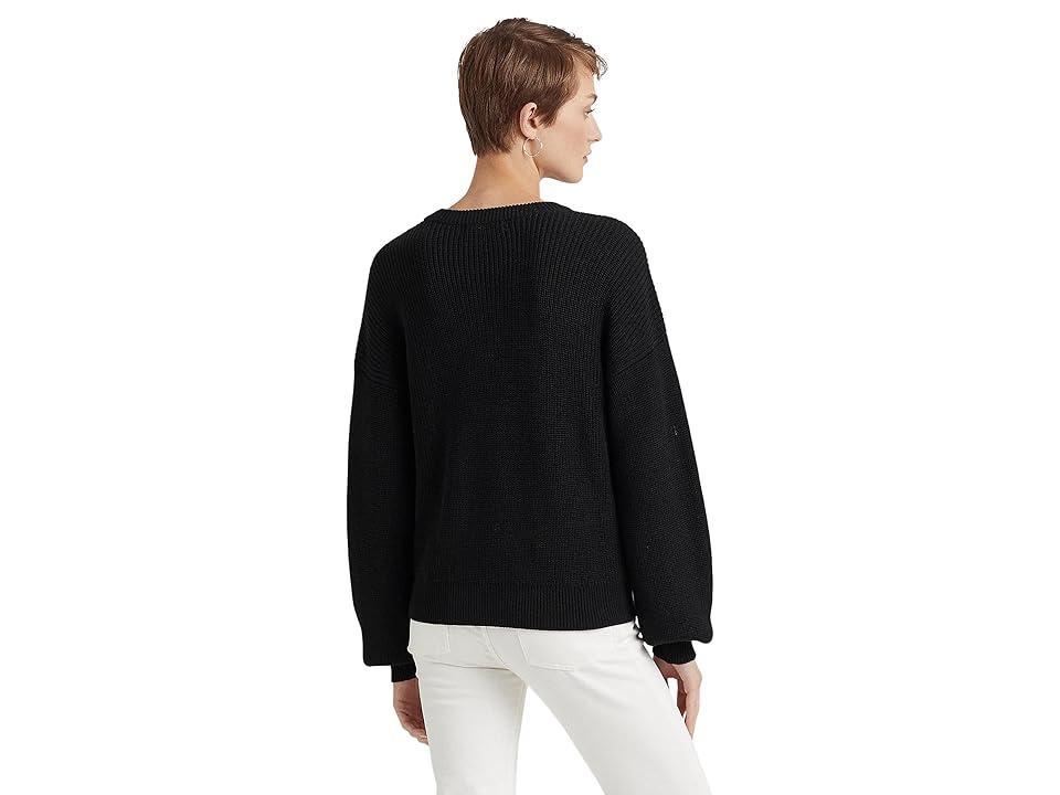 LAUREN Ralph Lauren Cotton Blouson Sleeve Sweater Women's Sweater Product Image