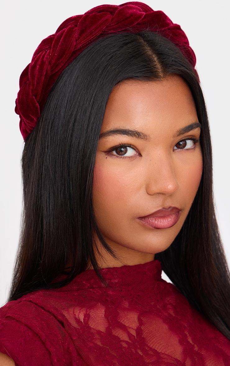 Burgundy Velvet Twist Headband product image