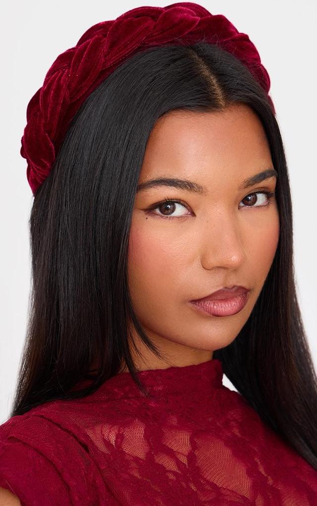 Burgundy Velvet Twist Headband Product Image