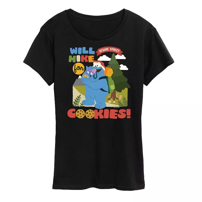 Womens Sesame Street Will Hike For Cookies Graphic Tee Product Image