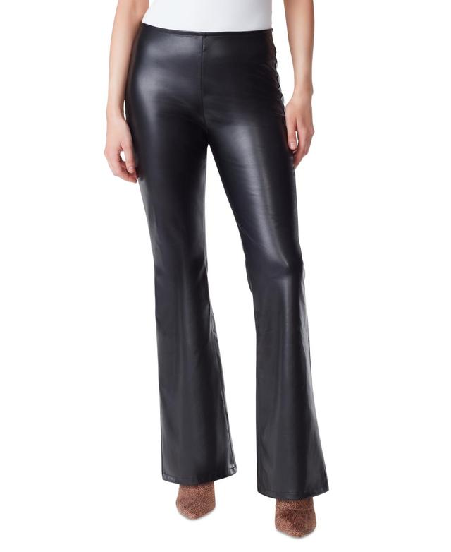 Jessica Simpson Womens Faux-Leather Pull-On Flare-Leg Pants Product Image