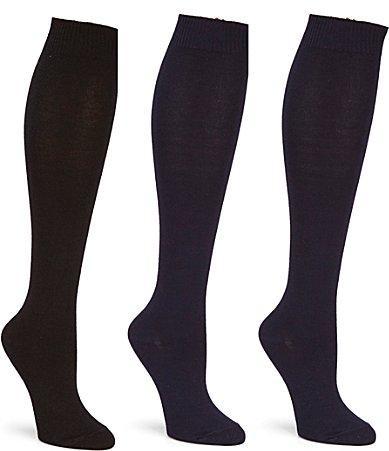 Hue Flat Knit Knee Socks, Set of 3 Product Image