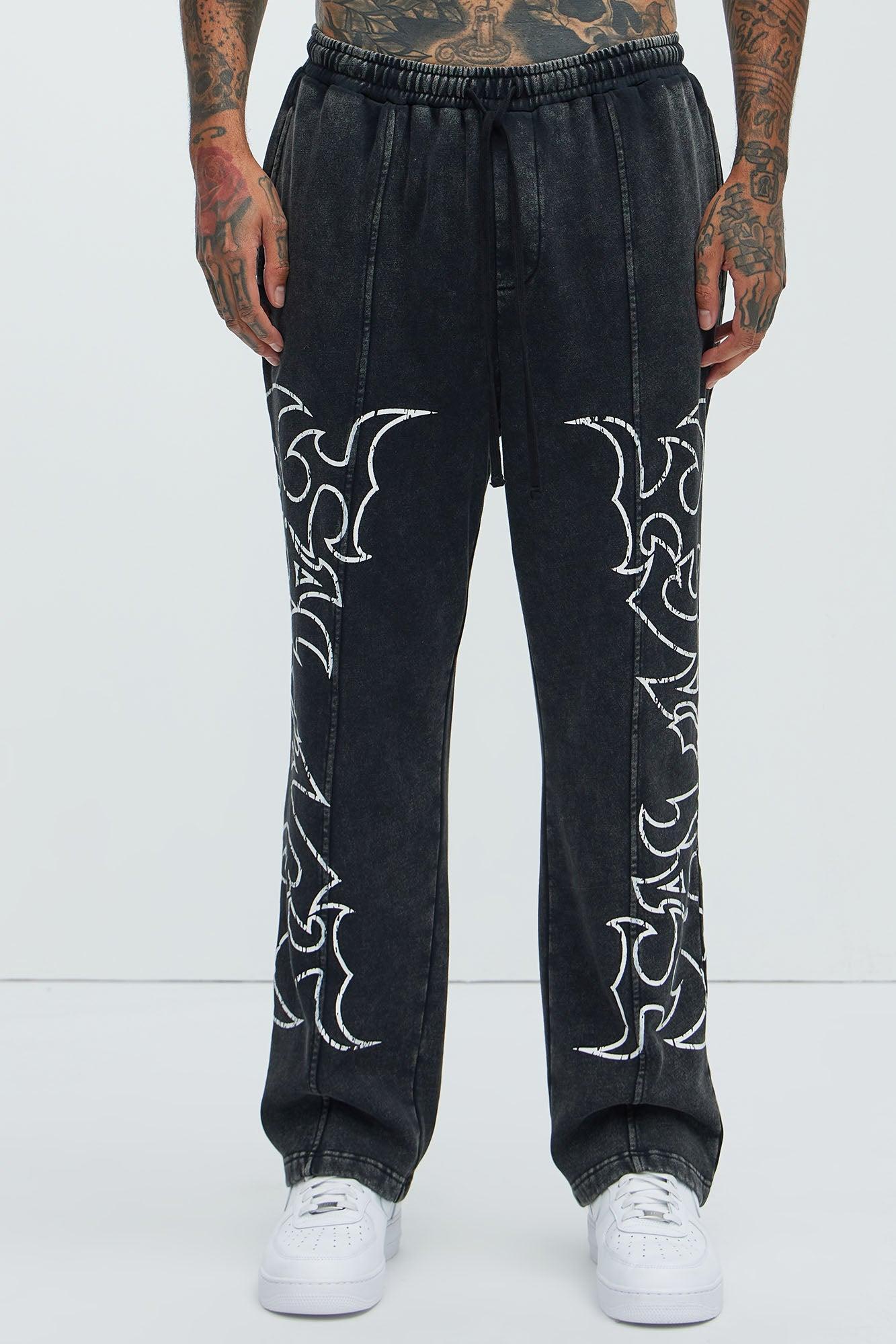 Tyson Savage Mode Straight Sweatpants - Black Wash Product Image