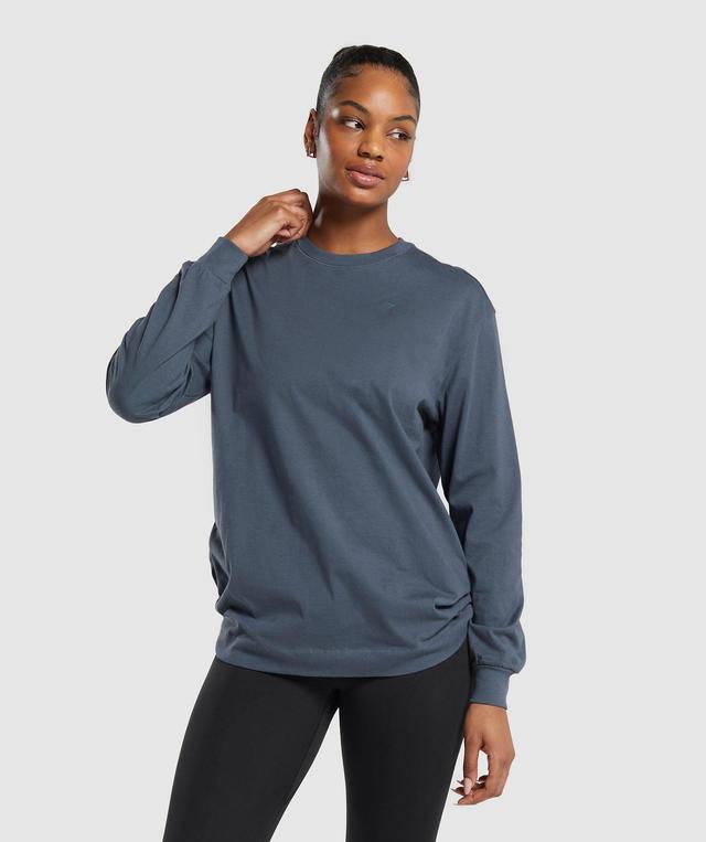 Cotton Oversized Long Sleeve Top Product Image