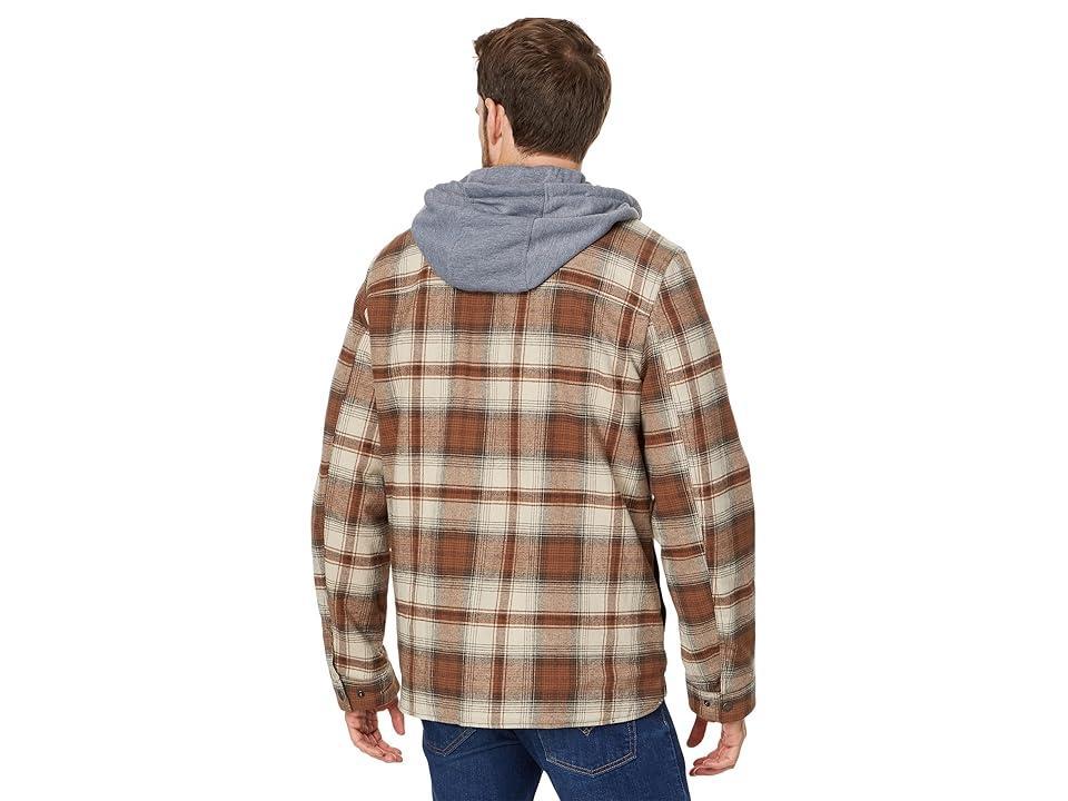 Levi's(r) Washed Cotton Shirt Jacket with A Jersey Hood and Sherpa Lining (Ombre Plaid) Men's Clothing Product Image