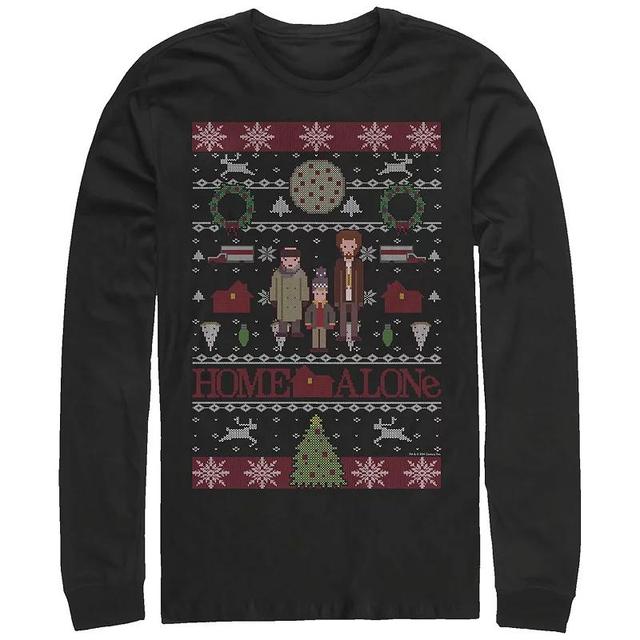 Big & Tall Home Alone Christmas Sweater Long Sleeve Graphic Tee, Mens Product Image