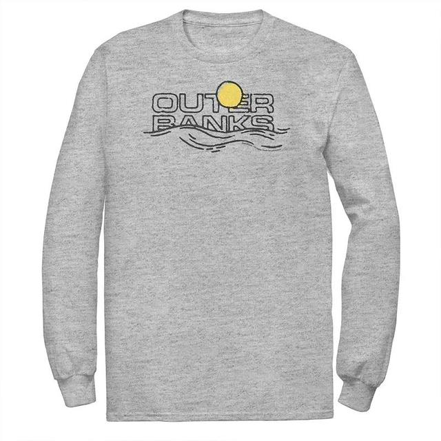 Big & Tall Outer Banks Sunset Waves Logo Tee, Mens Athletic Grey Product Image