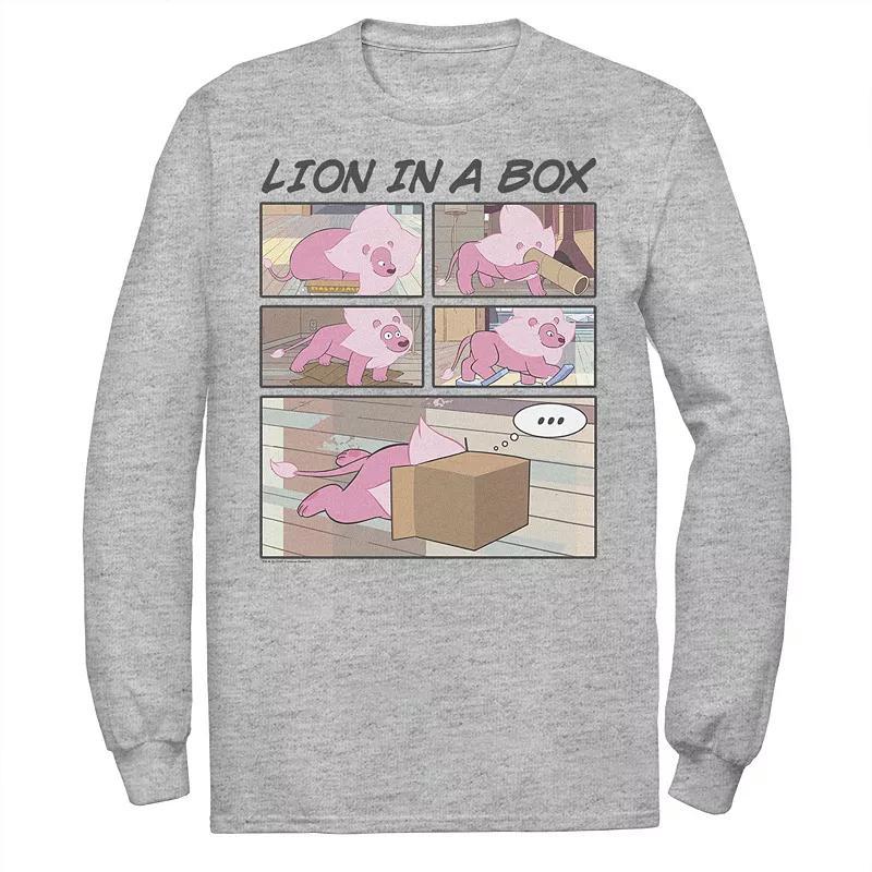 Mens Cartoon Network Stevens Universe Lion In A Box Comic Strip Tee Athletic Grey Product Image