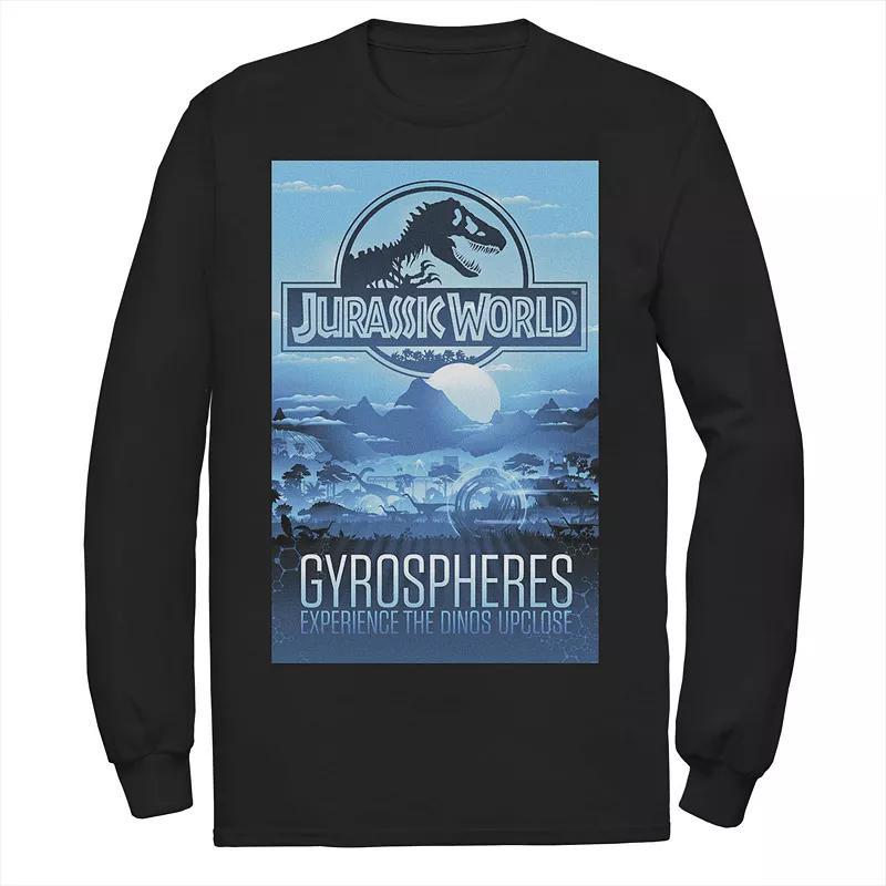 Mens Jurassic World Gyrospheres Tour Park Poster Tee Blue Product Image