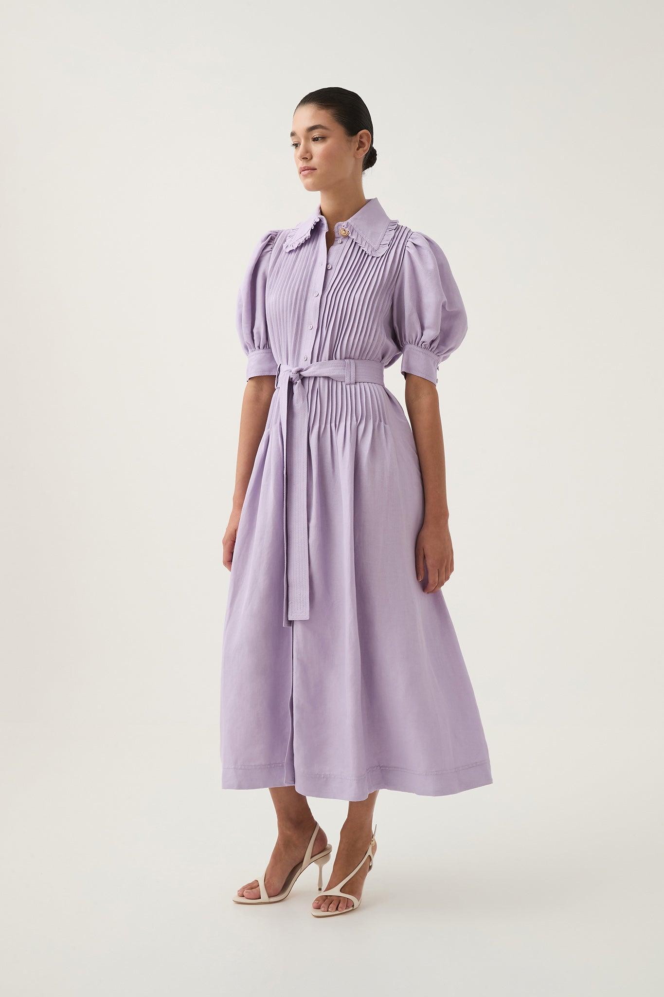 Madeleine Belted Midi Dress Product Image