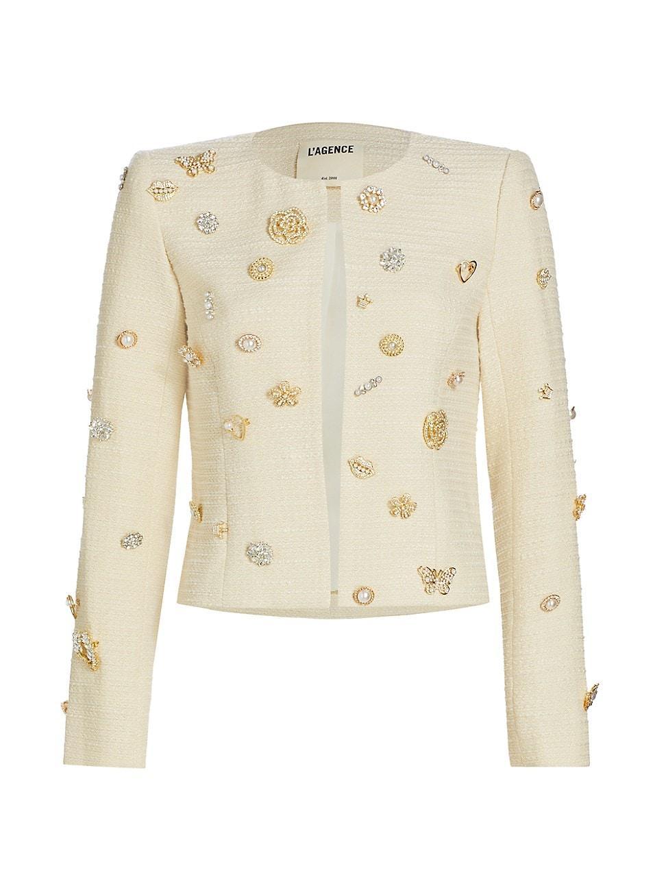 Womens Tayla Embellished Boucl Jacket Product Image