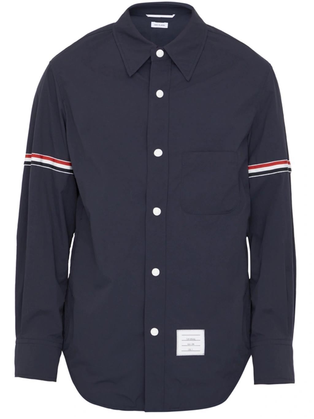 Snap Front Shirt Jacket In Navy Product Image