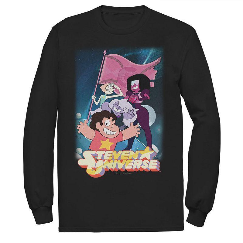 Mens CN Steven Universe Team Flag Poster Long Sleeve Graphic Tee Blue Product Image