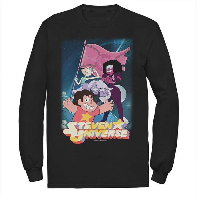 Mens CN Steven Universe Team Flag Poster Long Sleeve Graphic Tee Blue Product Image