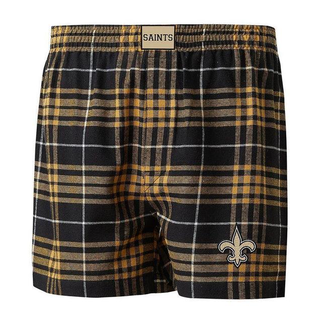 Mens Concepts Sport /Gold New Orleans Saints Concord Flannel Boxers Product Image