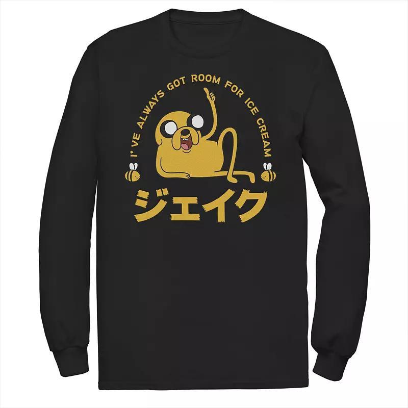 Mens Adventure Time Jake Ive Always Got Room For Ice Cream Kanji Long Sleeve Tee Blue Product Image