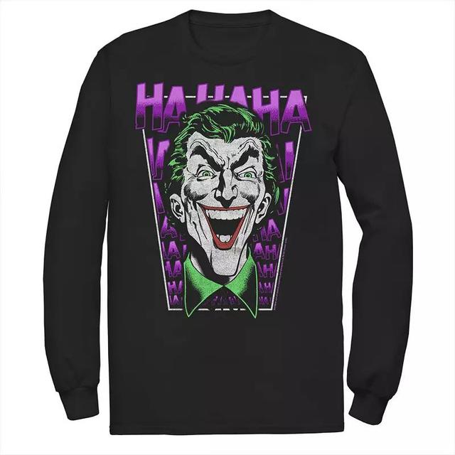 Mens DC Comics The Joker HAHAHA Big Face Tee Blue Product Image