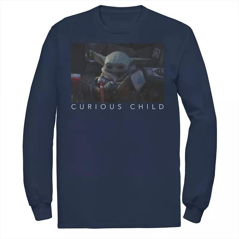 Mens Star Wars The Mandalorian The Child Curious Child Portrait Tee Blue Product Image