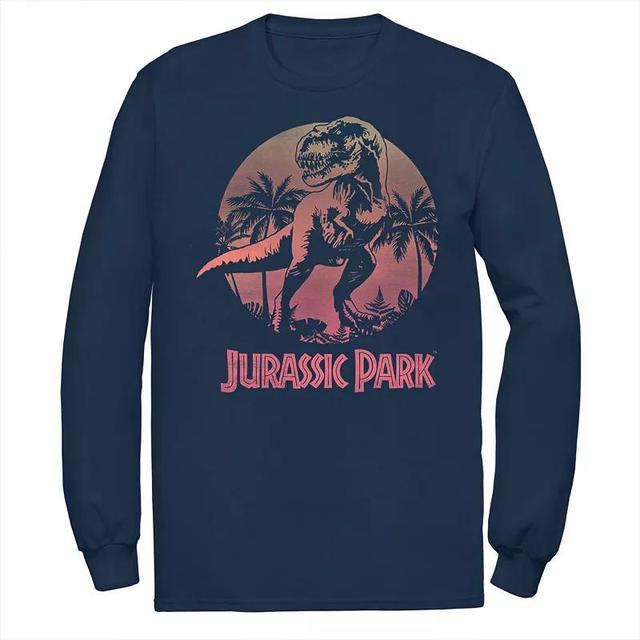 Mens Jurassic Park T-Rex Gradient Sunset Tee Blue Product Image